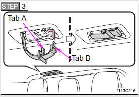 Releasing and storing the third center seat belt