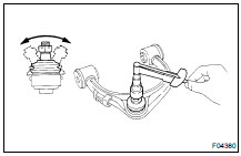 INSPECT UPPER SUSPENSION ARM BALL JOINT FOR ROTATION CONDITION