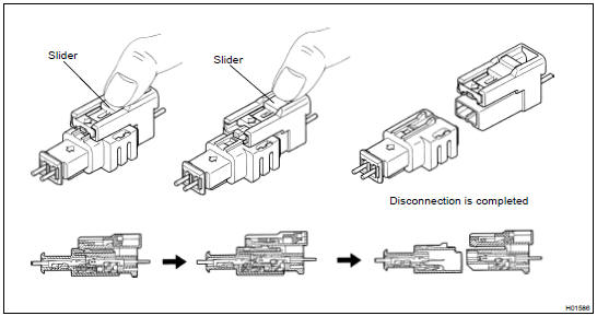 DISCONNECTION OF CONNECTORS FOR CURTAIN SHIELD AIRBAG ASSEMBLY AND FRONT PASSENGER AIRBAG ASSEMBLY