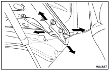ADJUST HOOD IN FORWARD/REARWARD AND LEFT/RIGHT DIRECTIONS