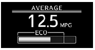 Displays the average fuel consumption