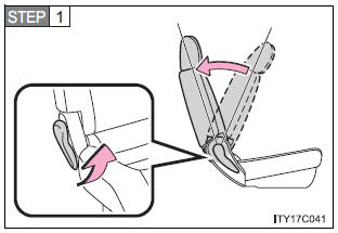 Fold the seatback while pulling