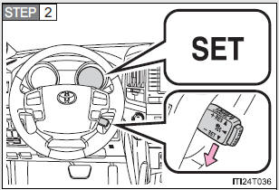 Setting the vehicle speed (vehicle-to-vehicle distance control mode)