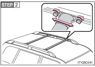 Adjusting the position of cross rails (if equipped)