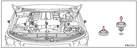 Removing the engine compartment cover