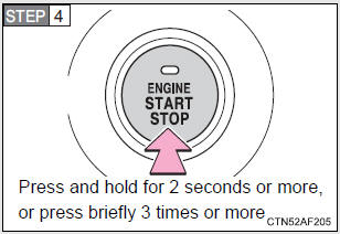 To stop the engine, press and