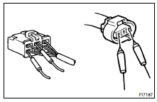 When inserting tester probes into a connector, insert them from
