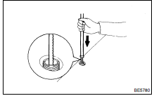 (a) Insert the cable of the rod until it reaches the bottom.