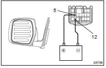 INSPECT MIRROR HEATER OPERATION