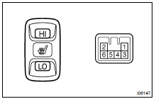 INSPECT SEAT HEATER SWITCH CONTINUITY