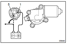 INSPECT FRONT WIPER MOTOR OPERATION