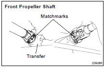 (a) Place matchmarks on the propeller shaft flange and