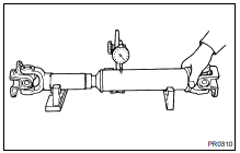 INSPECT FRONT AND REAR PROPELLER SHAFTS FOR DAMAGE OR RUNOUT