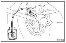 (a) Connect the vinyl tube to the brake caliper.