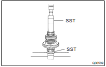 INSTALL FRONT TAPER ROLLER BEARING