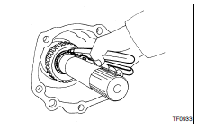 INSTALL FRONT OUTPUT SHAFT AND DRIVE CLUTCH HUB