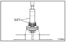 INSTALL FRONT TAPER ROLLER BEARING