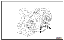 REMOVE OIL STRAINER FROM REAR CASE