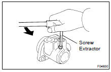 (a) Using a screw extractor, remove the union seat from the