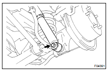 (a) Remove the bolt and disconnect the shock absorber from
