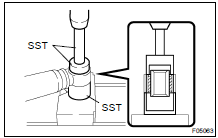 Using SST and a press, install a new bushing.