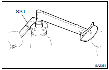 (c) Using SST to hold the flange, tighten the nut.