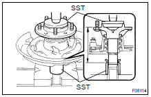 Using SST and a press, install a new ABS speed sensor rotor