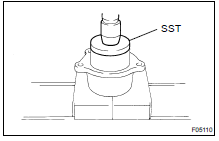 Using SST and a press, install the bearing.