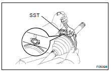(g) Using SST, pinch the outside clamp.