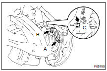  DISCONNECT ABS SPEED SENSOR AND WIRE HARNESS