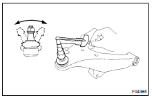 INSPECT LOWER SUSPENSION ARM BALL JOINT FOR ROTATION CONDITION