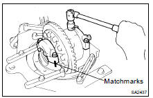 (a) Place matchmarks on the bearing cap and differential carrier.
