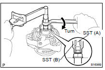 (a) Install the pulley to the rotor shaft by tightening the pulley