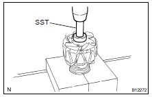 (b) Using SST and a press, press in a new bearing.