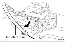 (a) Disconnect the air inlet line hose from the charcoal canister.