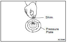 (d) Remove the shims from the pressure plate