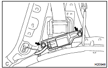(a) Install the curtain shield airbag sensor assembly with the