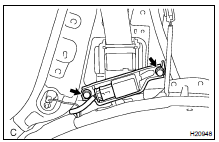 REMOVE CURTAIN SHIELD AIRBAG SENSOR ASSEMBLY