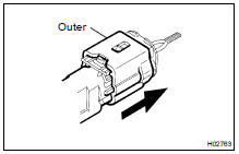 DISCONNECTION OF CONNECTORS FOR FRONT AIRBAG SENSOR, SIDE AND CURTAIN SHIELD AIRBAG SENSOR AND CURTAIN SHIELD AIRBAG SENSOR