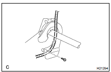 (a) Place the airbag connector along the inner seat adjuster,