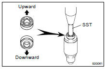 (b) Using SST and a press, press in a new bearing.