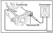 Using an ohmmeter, check that there is continuity between terminal
