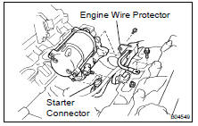 (a) Install the engine wire protector to the starter with the bolt.