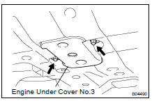 (a) Remove the 2 nuts and engine under cover No.3.