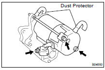 (a) Remove the nut, and disconnect the lead wire from the