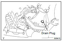 (a) Remove the drain plug and drain the oil.