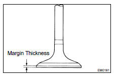 (c) Check the valve head margin thickness.