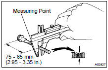 Using vernier calipers, measure the thread outside diameter of