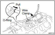 (a) Disconnect the wire clamp (for knock sensor 1, 2) from the