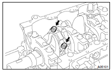  REMOVE CONNECTING ROD CAPS AND CHECK OIL CLEARANCE